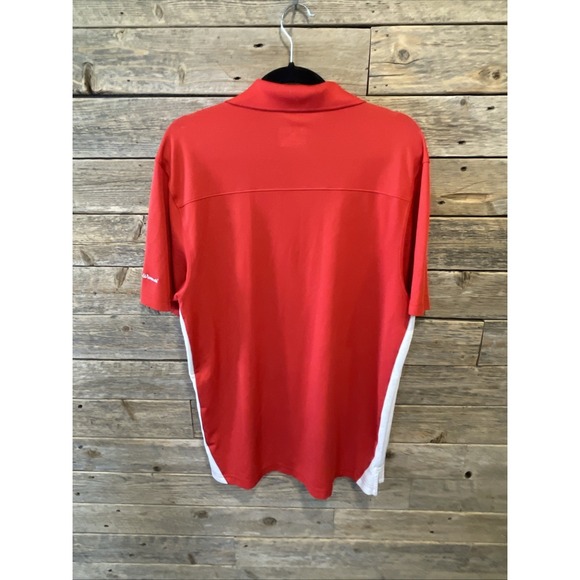 New Glarus Brewing Co Men's Under Armour Red Shirt Medium UA Tech Golf Polo Sz M - Picture 8 of 8